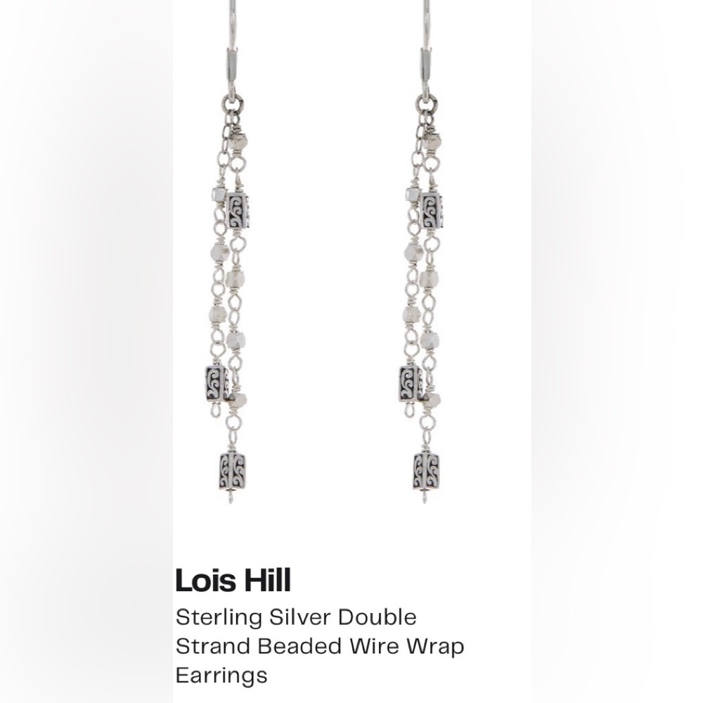 Lois Hill Sterling Silver Double Strand earrings